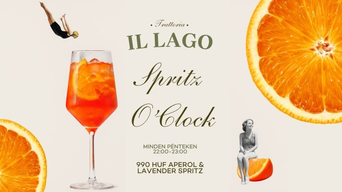 Spritz O'Clock // Minden pénteken - Aperol Spritz! csak 990 Ft-ért