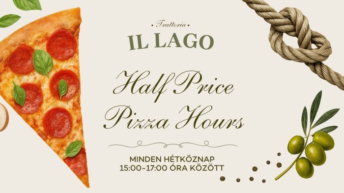 PIZZÁZZ FÉLÁRON A BALATON PARTJÁN!  // Minden hétköznap